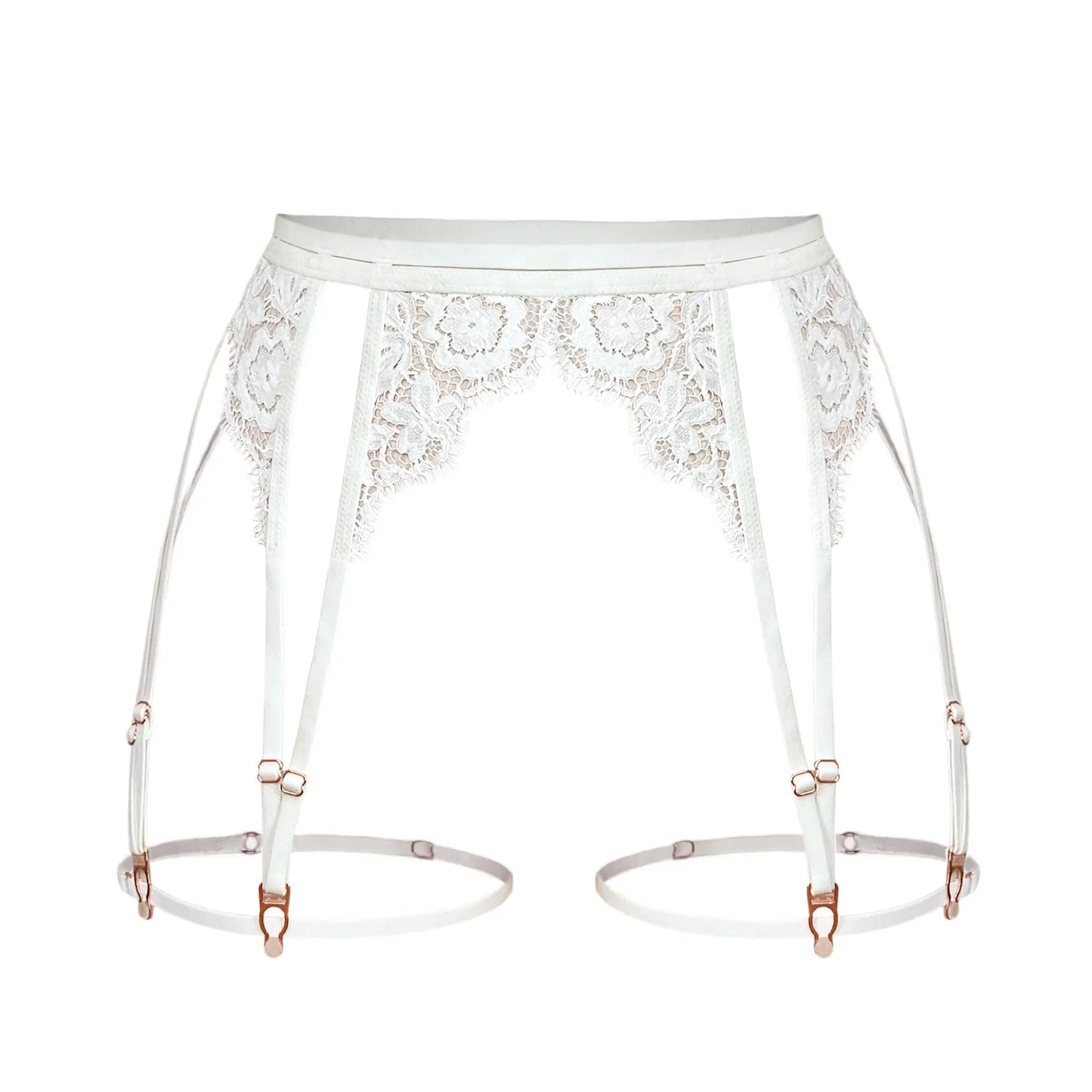 Frisson Lace Garters Crystal - Monique Morin Lingerie