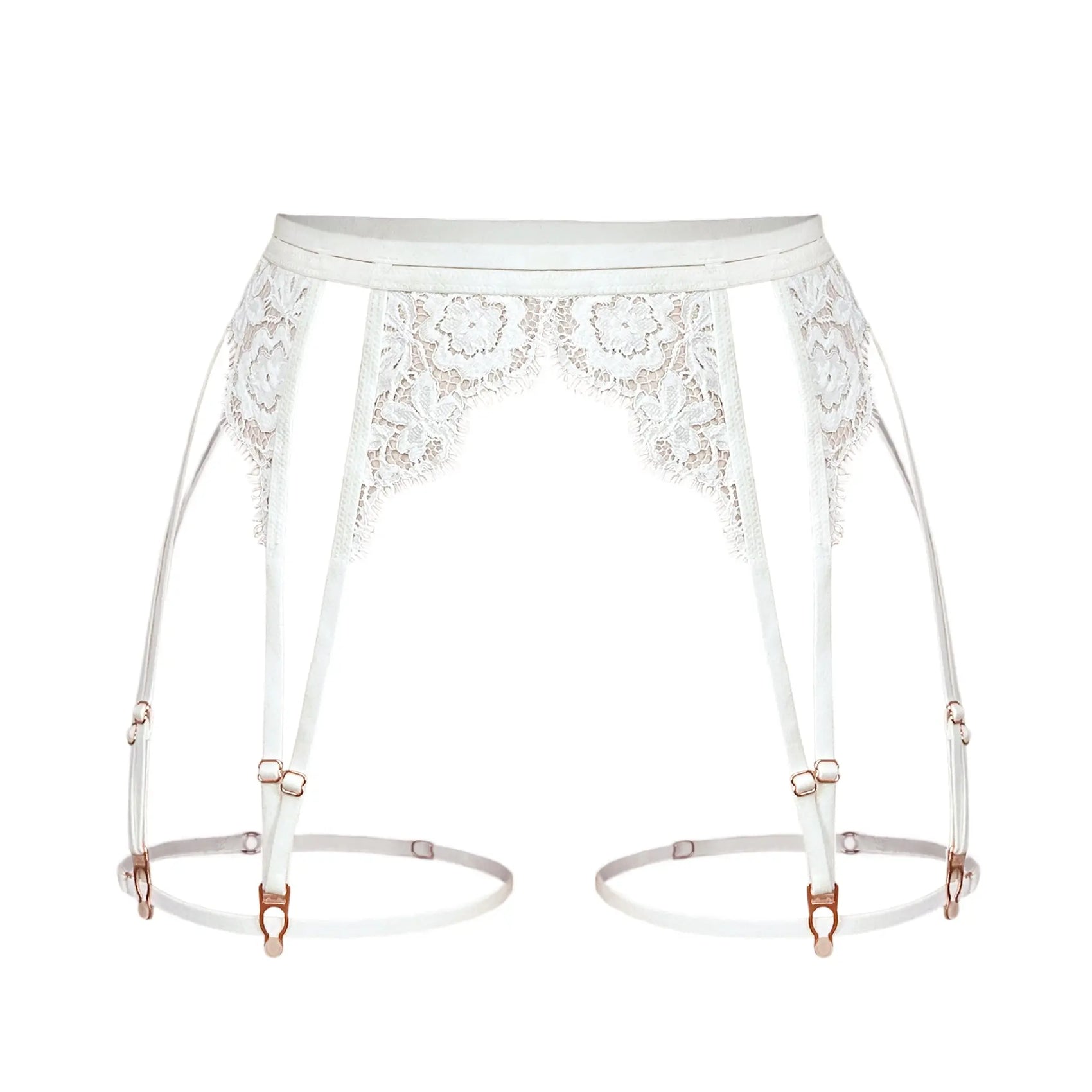 Frisson Lace Garters Crystal - Monique Morin Lingerie