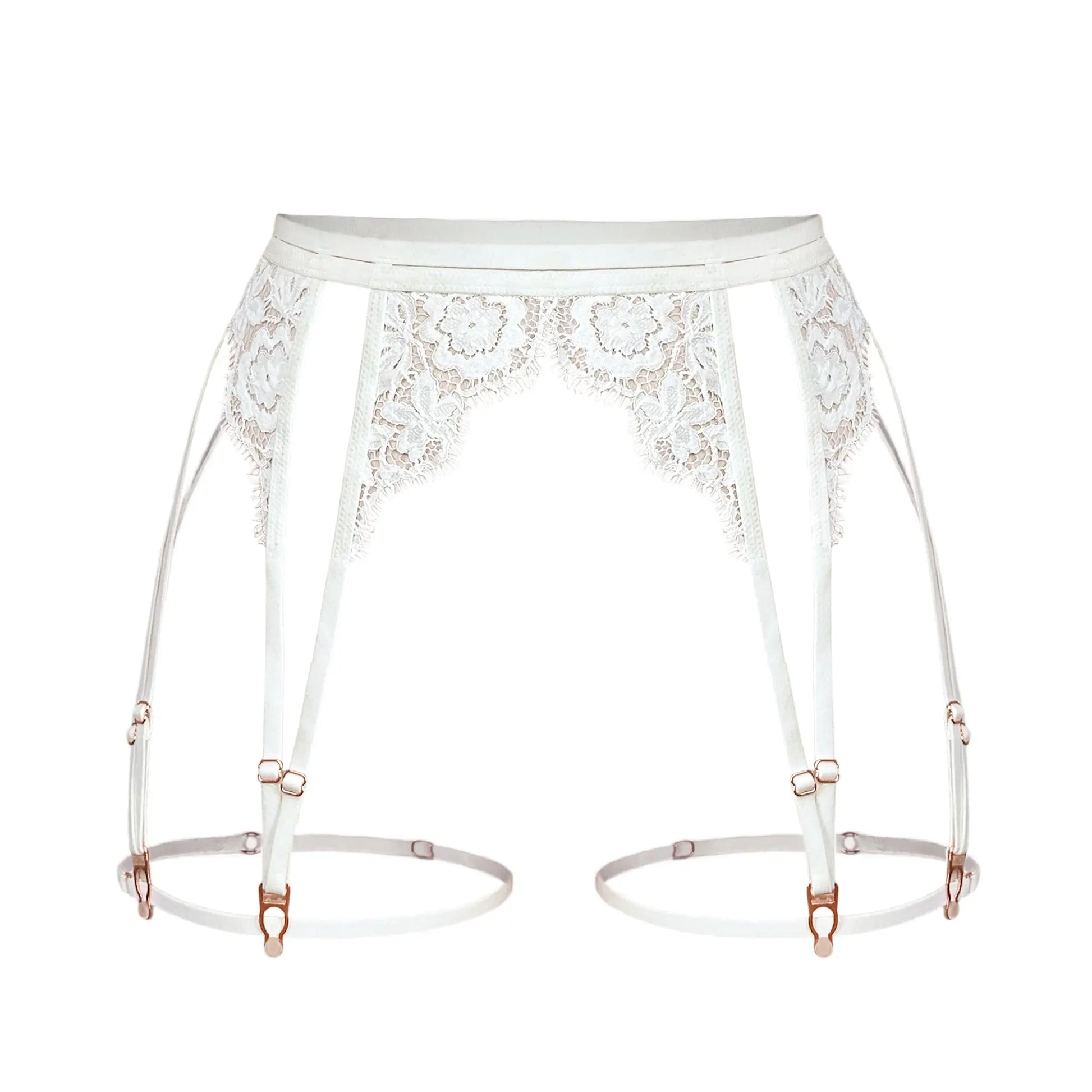 Frisson Lace Garters Crystal - Monique Morin Lingerie