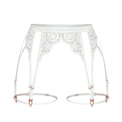 Frisson Lace Garter Belt White | High Waist | Monique Morin Lingerie Frisson Lace Garter Belt White | High Waist | Monique Morin Lingerie