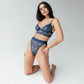 Wild Lace Hi Leg Dark Denim Blue - Monique Morin Model 5'7" wearing size S
