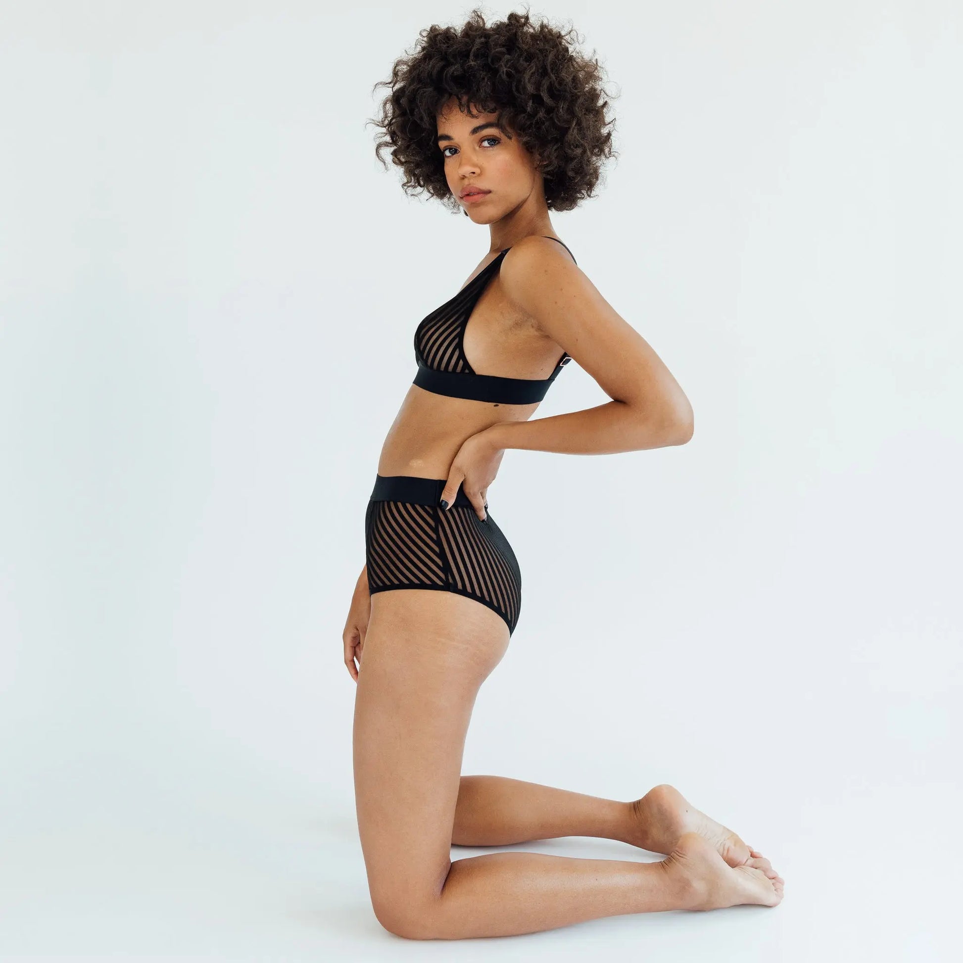 Vertigo Hi Waisted Brief Black - Monique Morin Model 5'9" wearing size S