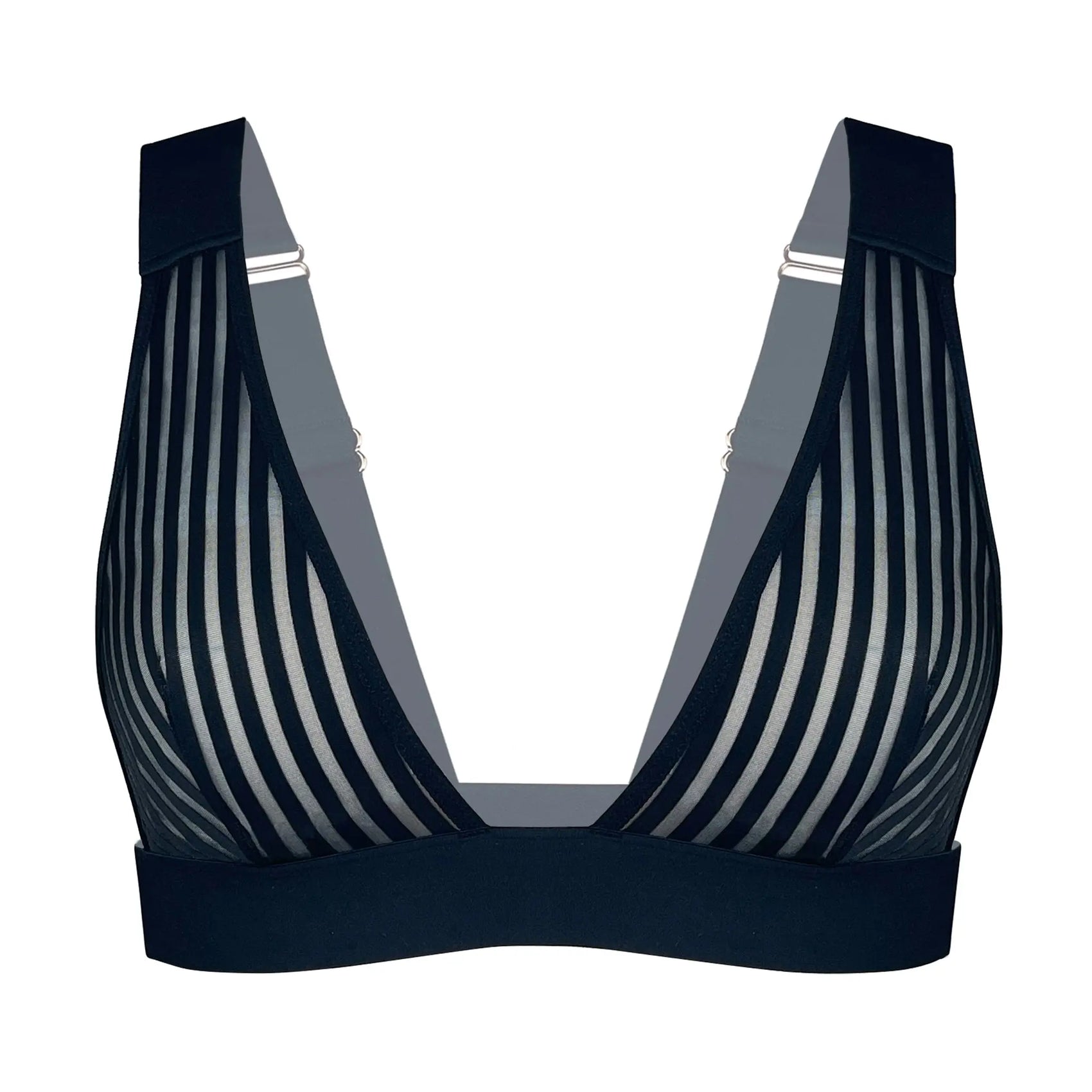 Vertigo V Neck Bralette Black - Monique Morin Lingerie