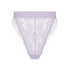Pale purple stretch lace hi-leg panty with back cut-out and wide elastic band
