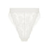 White stretch lace hi-leg panty with back cut-out and wide elastic band