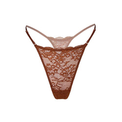 Wild Lace Micro-G Thong Salted Caramel - Monique Morin Lingerie