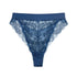 Wild Lace Hi Leg Dark Denim Blue - Monique Morin Lingerie