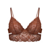 Product thumbnail Wild Lace Long Line Bra Salted Caramel - Monique Morin Lingerie