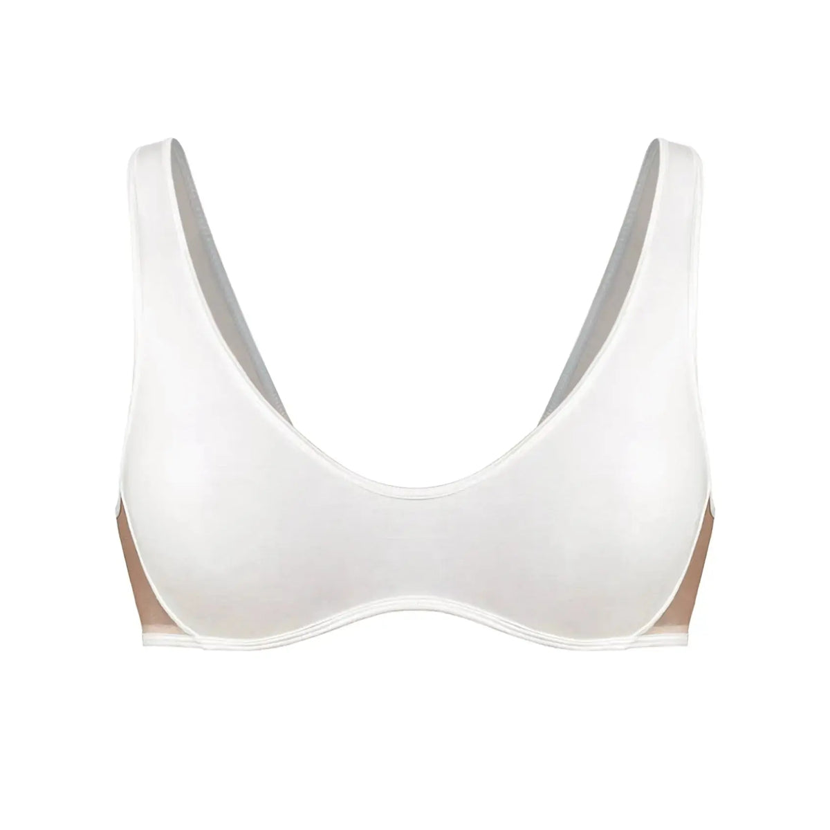 White modal pull over scoop neck bralette