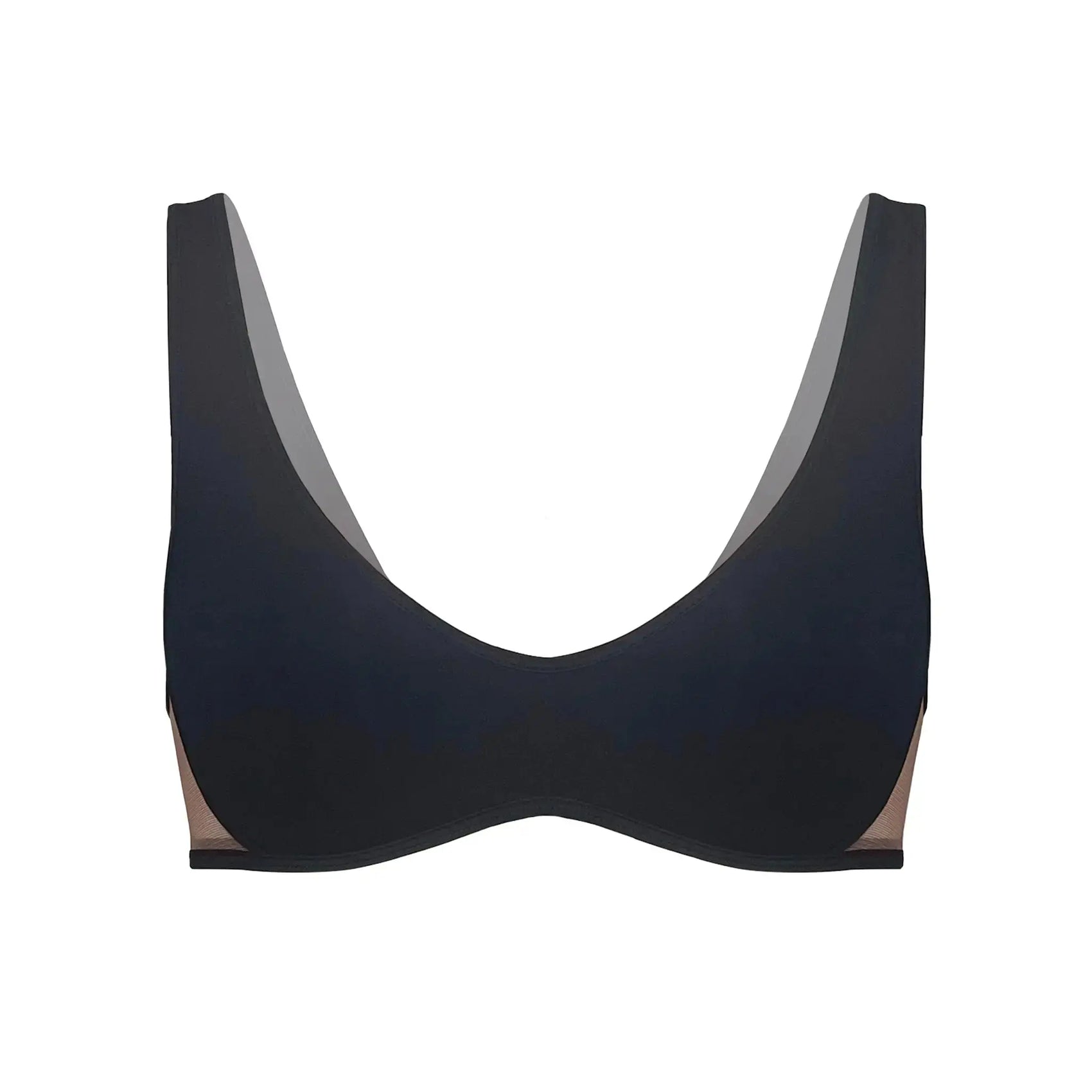 Core Scoop Neck Bralette Black - Monique Morin