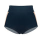 Black modal high waisted shorty brief with cutout illusion mesh panels