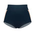 Black modal high waisted shorty brief with cutout illusion mesh panels