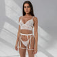 White stretch lace thong with adjustable side straps