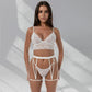 White stretch lace thong with adjustable side straps