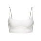 White modal long line bralette, fully lined with adjustable shoulder straps