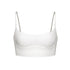 White modal long line bralette, fully lined with adjustable shoulder straps