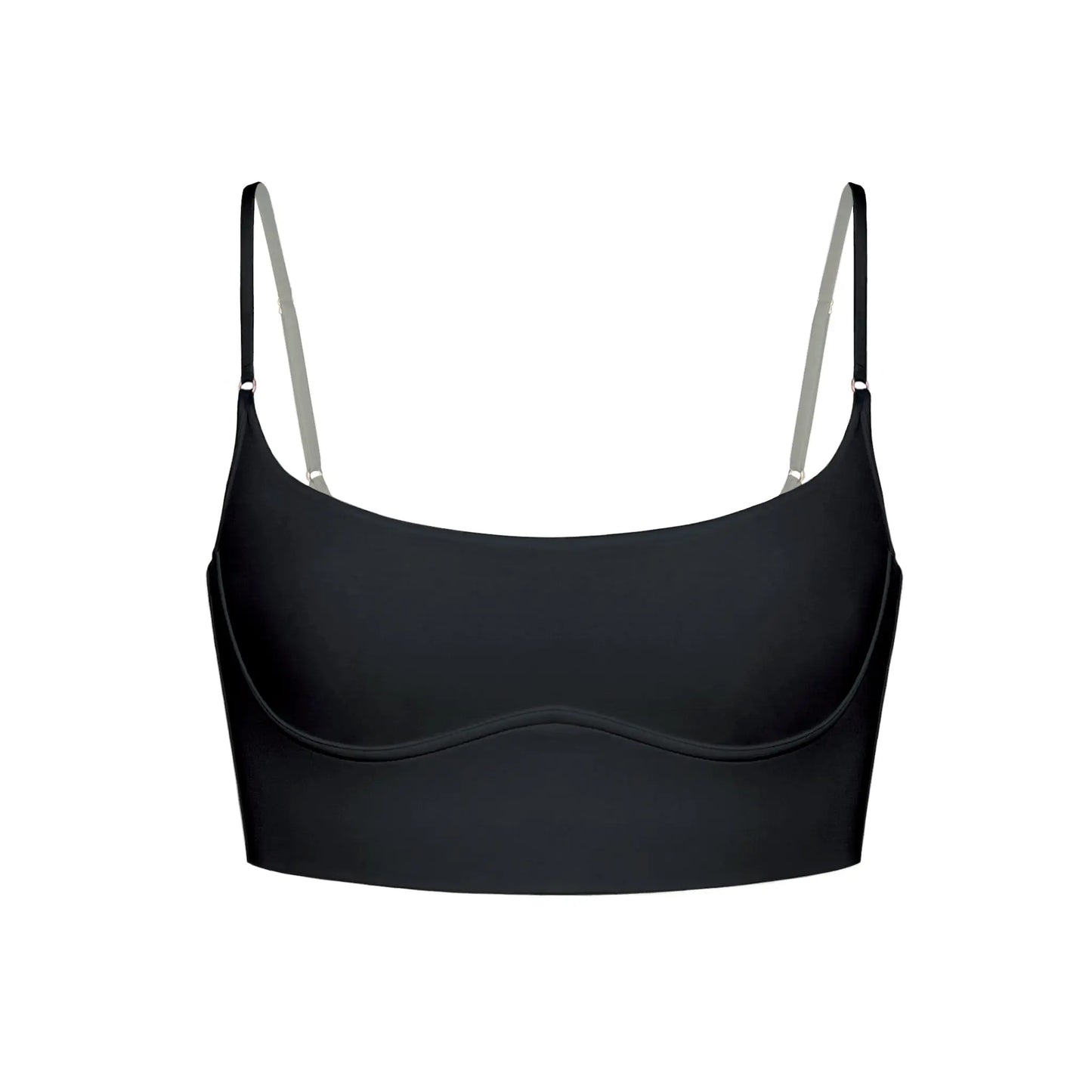 Black modal long line bralette, fully lined with adjustable shoulder straps