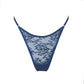 Blue stretch lace thong with adjustable side straps