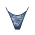 Blue stretch lace thong with adjustable side straps