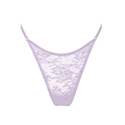 Wild Lace Adjustable Thong Lilac Hint - Monique Morin Lingerie
