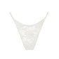 White stretch lace thong with adjustable side straps