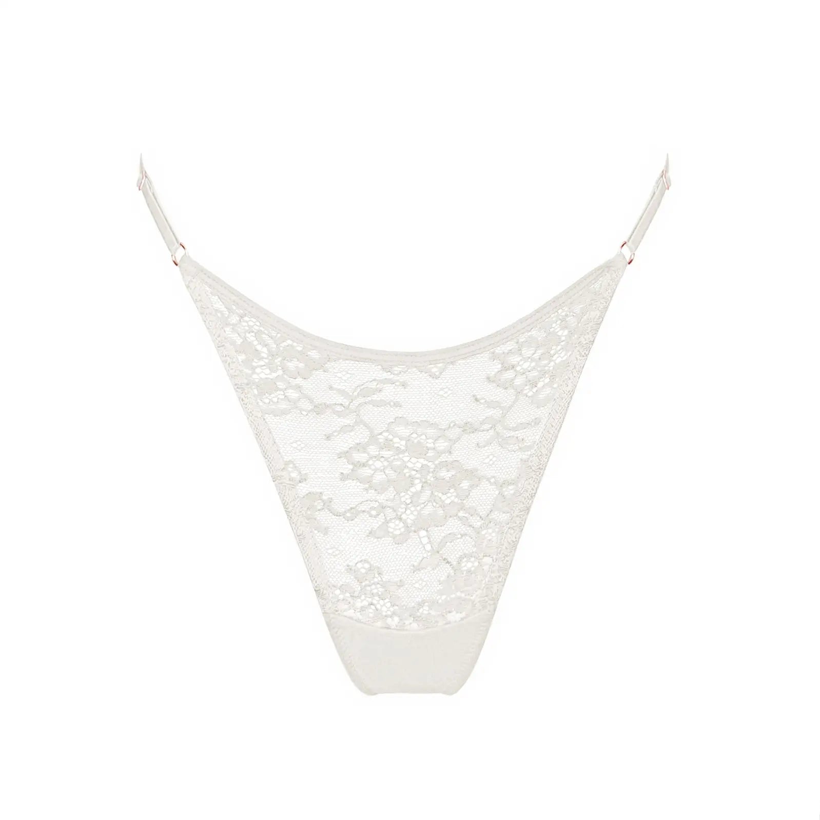 Wild Lace Adjustable Thong Crystal - Monique Morin Lingerie