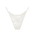 White stretch lace thong with adjustable side straps