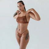 Product thumbnail Wild Lace Micro-G Thong Salted Caramel - Monique Morin Model 5'11