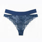Blue stretch lace cheeky panty with side cut-outs and wide elastic band