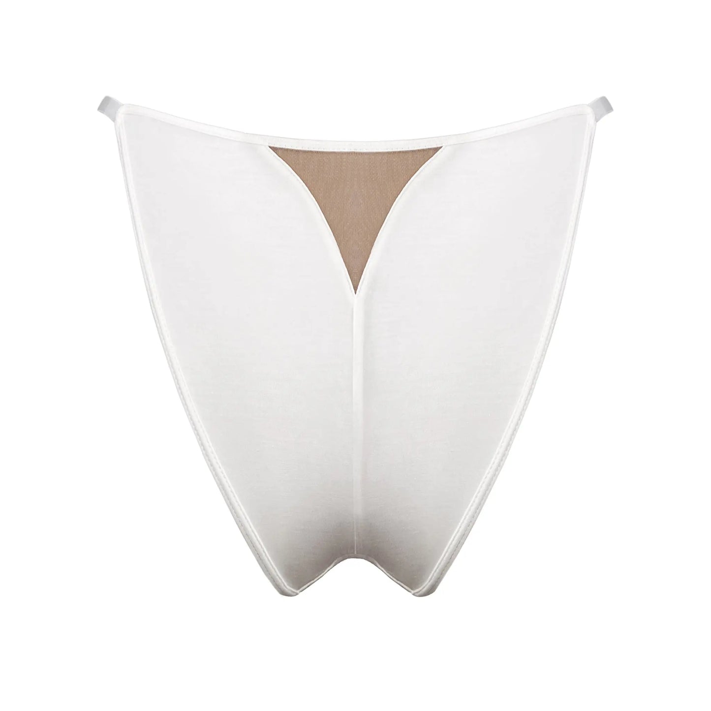 White modal bikini with narrow back coverage and adjustable side strap
