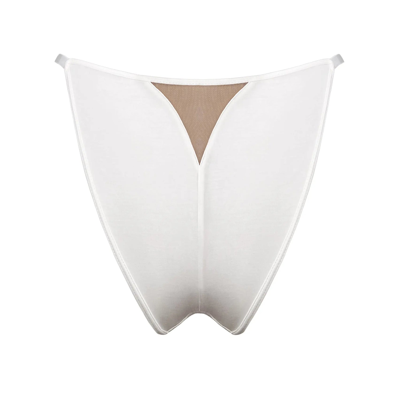 White modal bikini with narrow back coverage and adjustable side strap