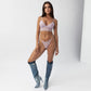 Wild Lace Long Line Bra Lilac Hint - Monique Morin Model 5'7" 34C wearing size M