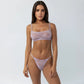 Pale purple stretch lace thong with adjustable side straps